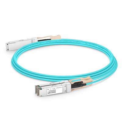 200g QSFP56 hingga 2x 100g QSFP28 Kabel optik aktif (AOC), 1m -20 m