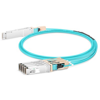 200g QSFP56 hingga 4x 50g SFP56 Kabel Optik Aktif (AOC), 1m -20 m